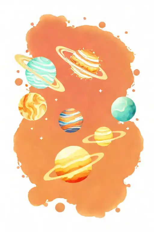 planets solar system tattoo design idea