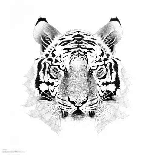 thai sak yant tiger tattoo design idea
