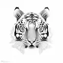 thai sak yant tiger tattoo design idea