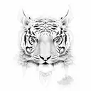 thai sak yant tiger tattoo design idea