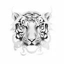 thai sak yant tiger tattoo design idea