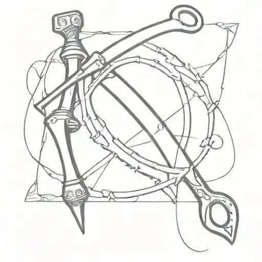 Create a tattoo of a scroll intertwined with intricate carpentry tools tattoo design idea
