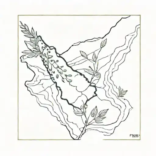 palestine, olive branch, palestinian map outline tattoo design idea