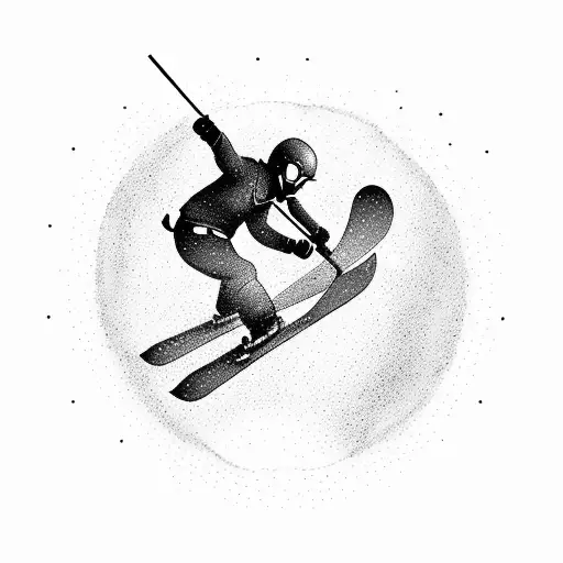 A powerful image of a machinist's tools forming the silhouette of a snowboarder catching air tattoo design idea