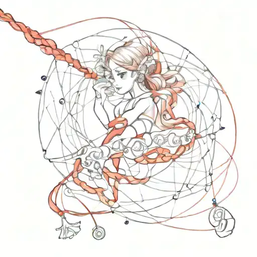 red string of fate tattoo design idea