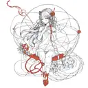 red string of fate tattoo design idea