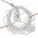 red string of fate tattoo design idea