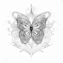 a heart with a butterfly  tattoo design idea
