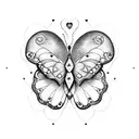 a heart with a butterfly  tattoo design idea