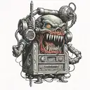 alastor the radio demon tattoo design idea