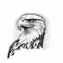 bald eagle and lighthouse  tattoo design idea