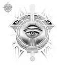 Back tattoo with eye of Horus, eye of Ra and ankh from Egypt tattoo design idea