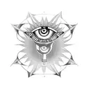 Back tattoo with eye of Horus, eye of Ra and ankh from Egypt tattoo design idea