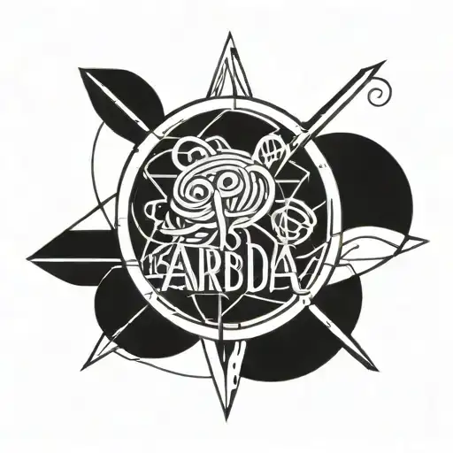 Create a tattoo with the name "ARDRA" as an acronym  tattoo design idea