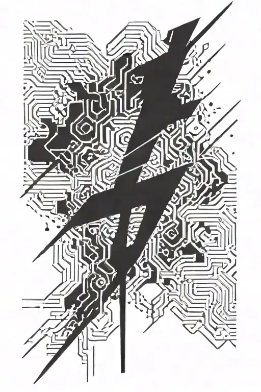 a lightning behind brushstrokes that symbolize the clients will to thrive and rage against anything standing in his way  tattoo design idea