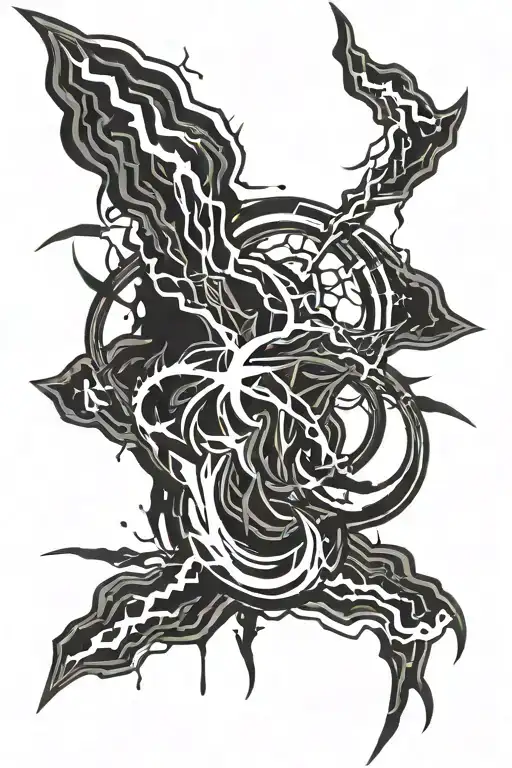 a lightning behind brushstrokes that symbolize the clients will to thrive and rage against anything standing in his way  tattoo design idea