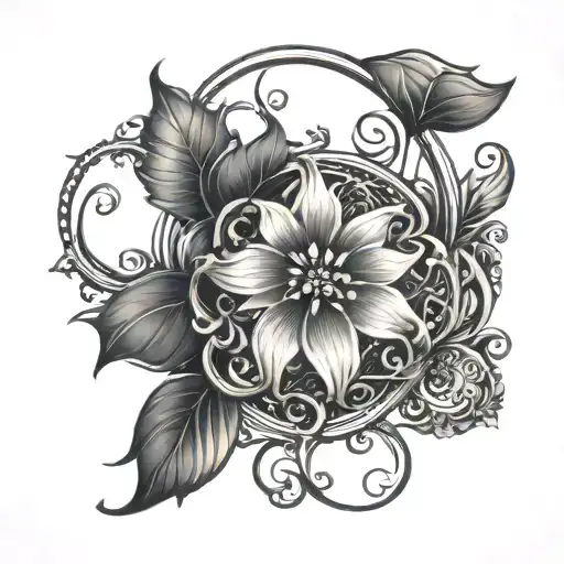 art nouveau tattoo design idea
