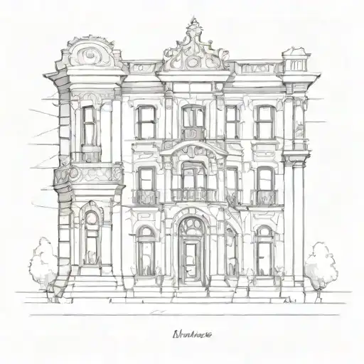 architectural motifs tattoo design idea