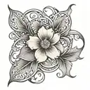 Design a tattoo featuring intricate art nouveau patterns with a floral theme tattoo design idea