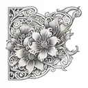 Design a tattoo featuring intricate art nouveau patterns with a floral theme tattoo design idea