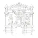 architectural motifs tattoo design idea