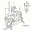 architectural motifs and patterns tattoo design idea