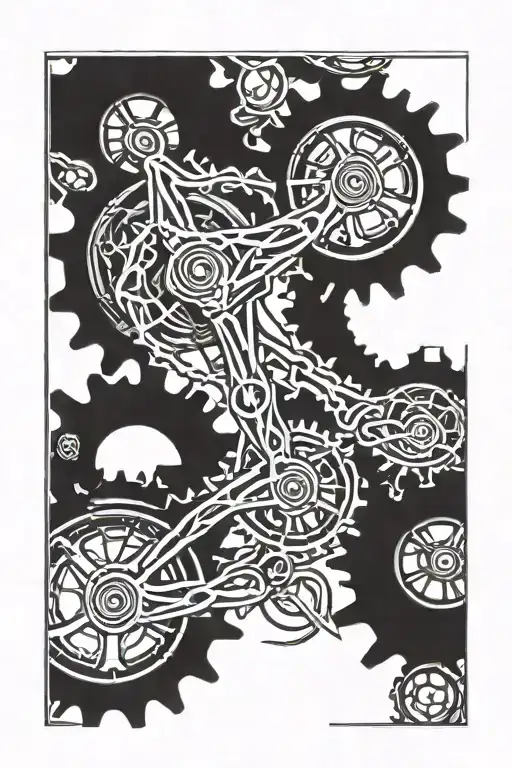 bicycle chain infinity tattoo. use a bicycle gear and include the outline of north and South Carolina.  tattoo design idea