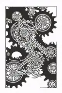 bicycle chain infinity tattoo. use a bicycle gear and include the outline of north and South Carolina.  tattoo design idea
