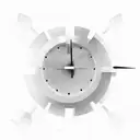 Clock with time 20:53, and ohana underneath at the sides i want some effects tattoo design idea