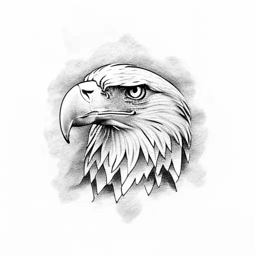 Realistic Freehand Drawing Eagle Head on a White Background Stock  Illustration  Illustration of authentic pencil 211091835