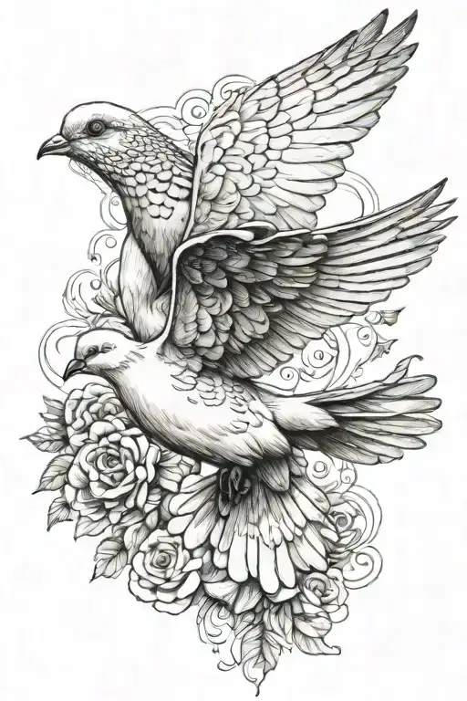 dove flying tattoo design idea