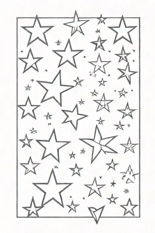 stars and y2k style tattoo design idea