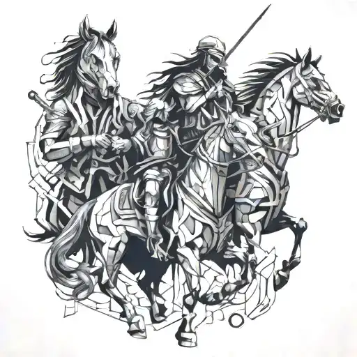 four horsemen, lord of the rings, metallica tattoo design idea