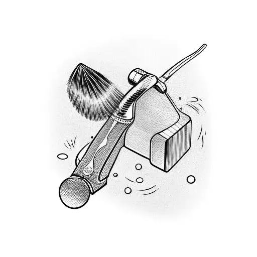 A barber's razor with intricate blackwork details tattoo design idea