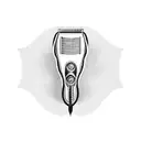 A barber's razor with intricate blackwork details tattoo design idea