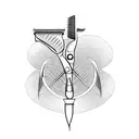 A barber's razor with intricate blackwork details tattoo design idea
