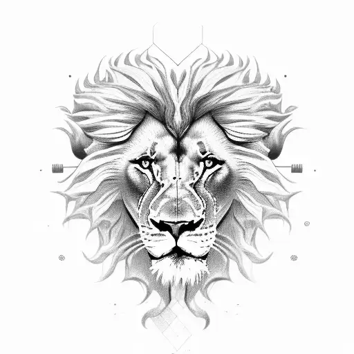 Lion punk  programmist tattoo design idea