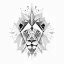 Lion punk  programmist tattoo design idea