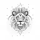 Lion punk  programmist tattoo design idea
