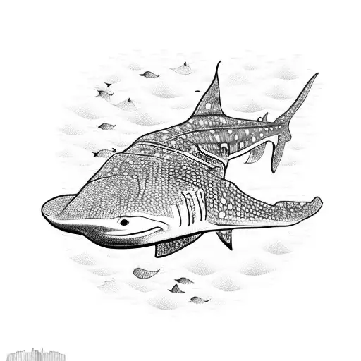 small whale shark tattoo design idea