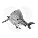small whale shark tattoo design idea