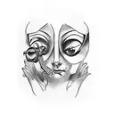 A blackwork tattoo of a famous artwork from the movie Amelie Poulain tattoo design idea