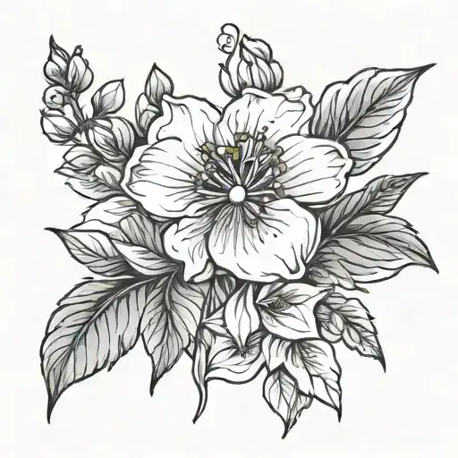 October birth flower, November birth flower, July birth flower, March Birth flower, February birth flower tattoo design idea