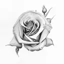 2 bone finger and half rose tattoo design idea