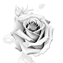 2 bone finger and half rose tattoo design idea