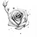 2 bone finger and half rose tattoo design idea