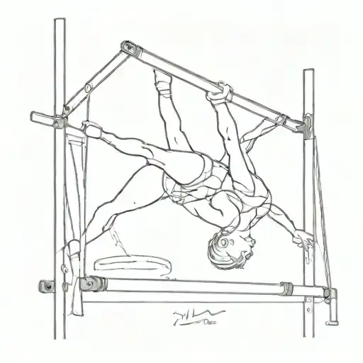 gymnastics equipment bars tattoo design idea