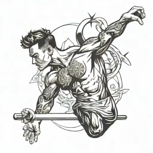men's gymnastics tattoo design idea
