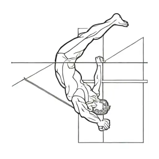 men's gymnastics horizontal bar tattoo design idea