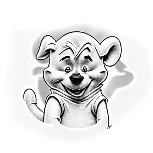 winnie the pooh characters tattoo design idea